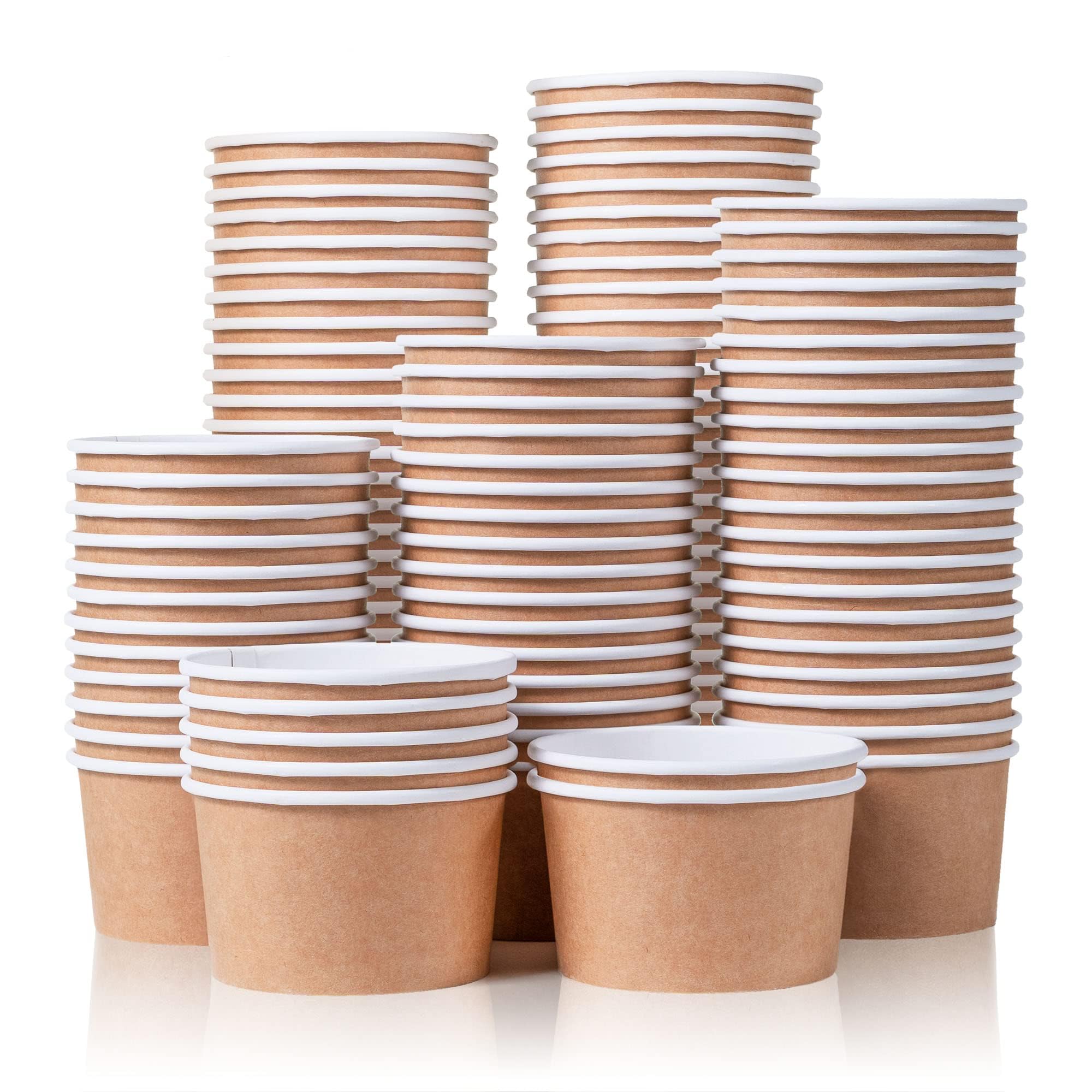 Bols à soupe étanches en carton et gobelets kraft isolants chaud et froid lot de 100