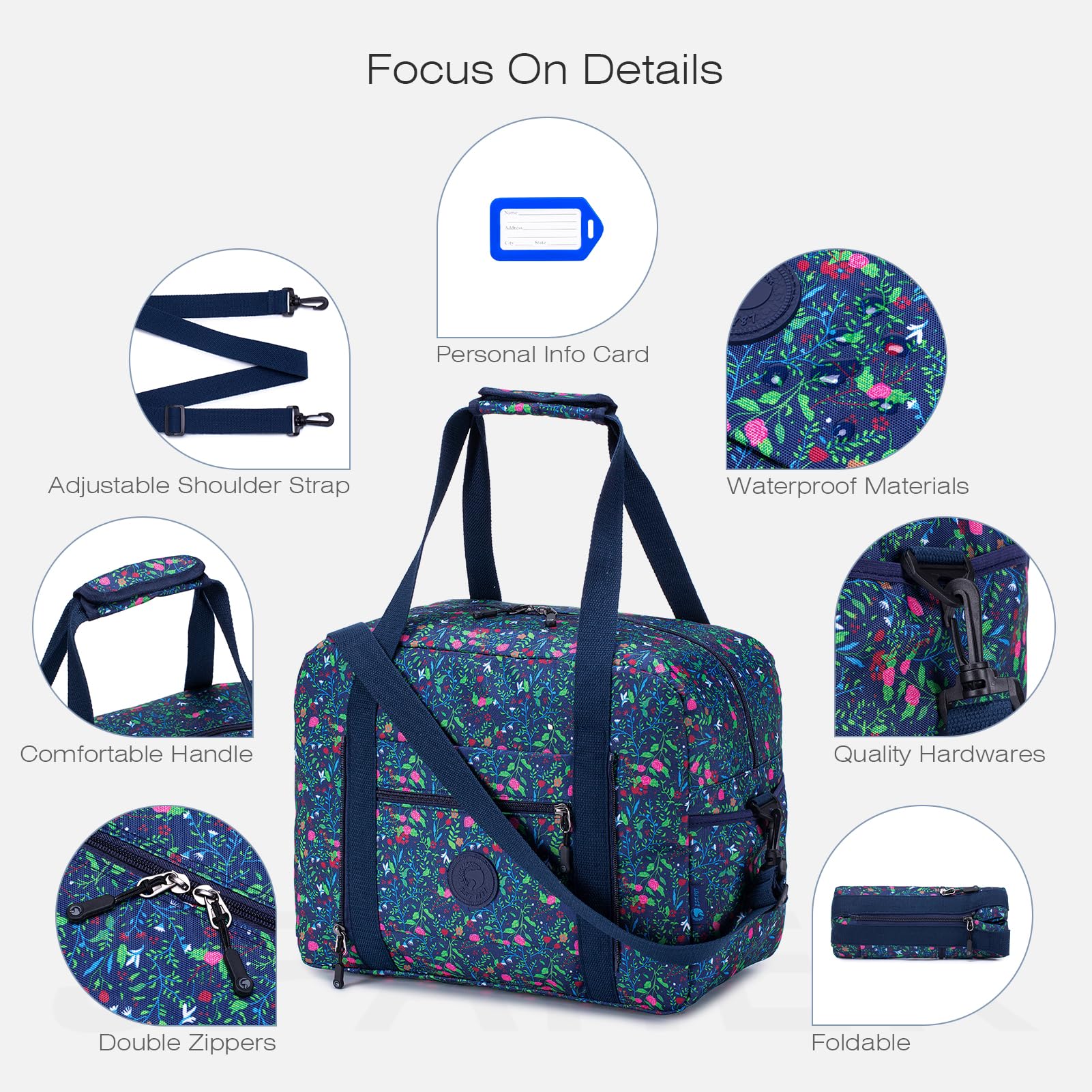 SPAHER Sac de Voyage Pliable Cabine Avion 25L Bagage Cabine 40x30x20 Wizzair Vueling Volotea Sac de Sport Imperméable Sac Weekend Femme Homme Bagage Portable Organisateur de Sac
