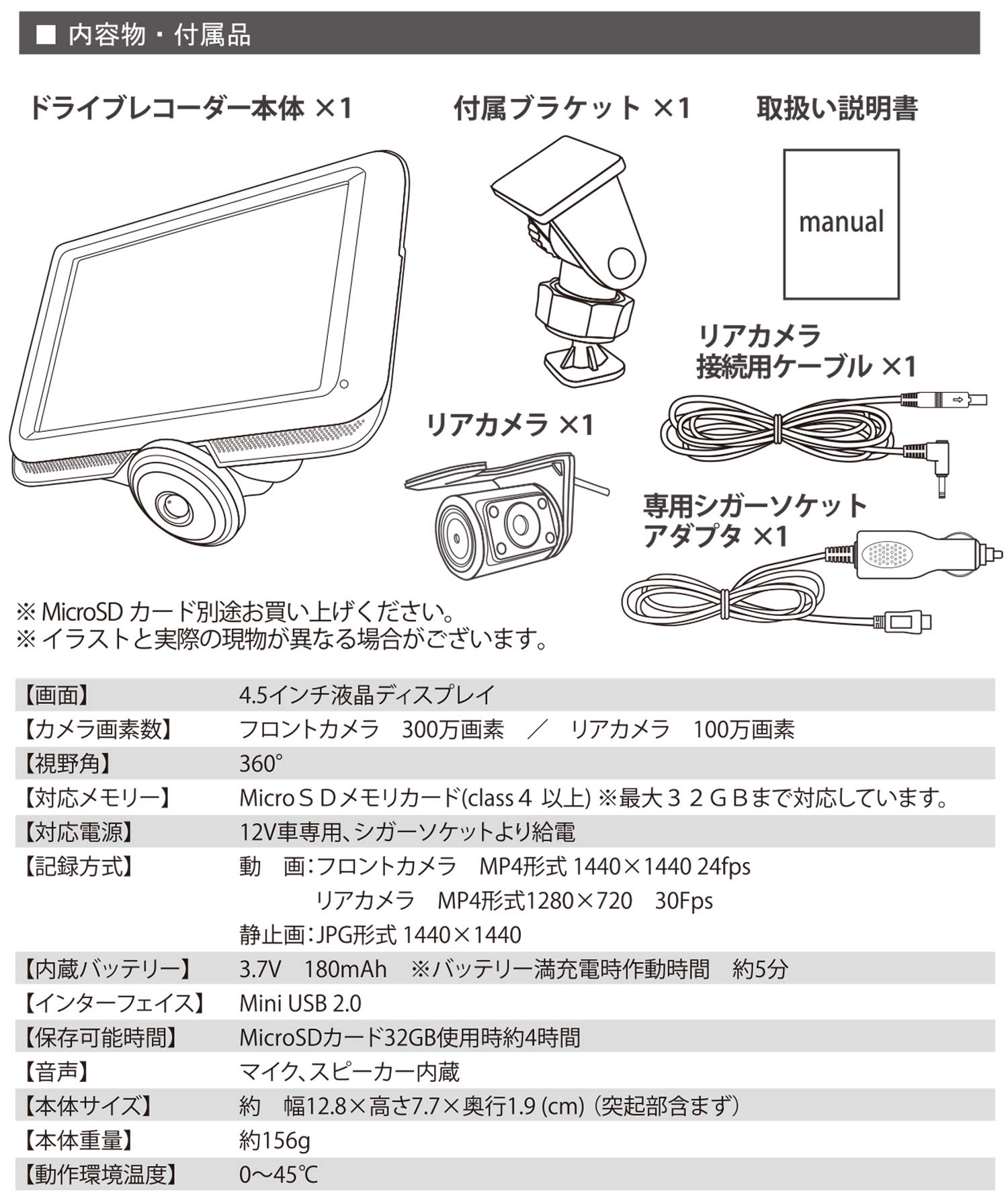 Amazon.co.jp: 東京Deco ドライブレコーダー 360度 全方位 4.5インチ Amazon.co.jp: 東京Deco ドライブレコーダー 360度 全方位 4.5インチ