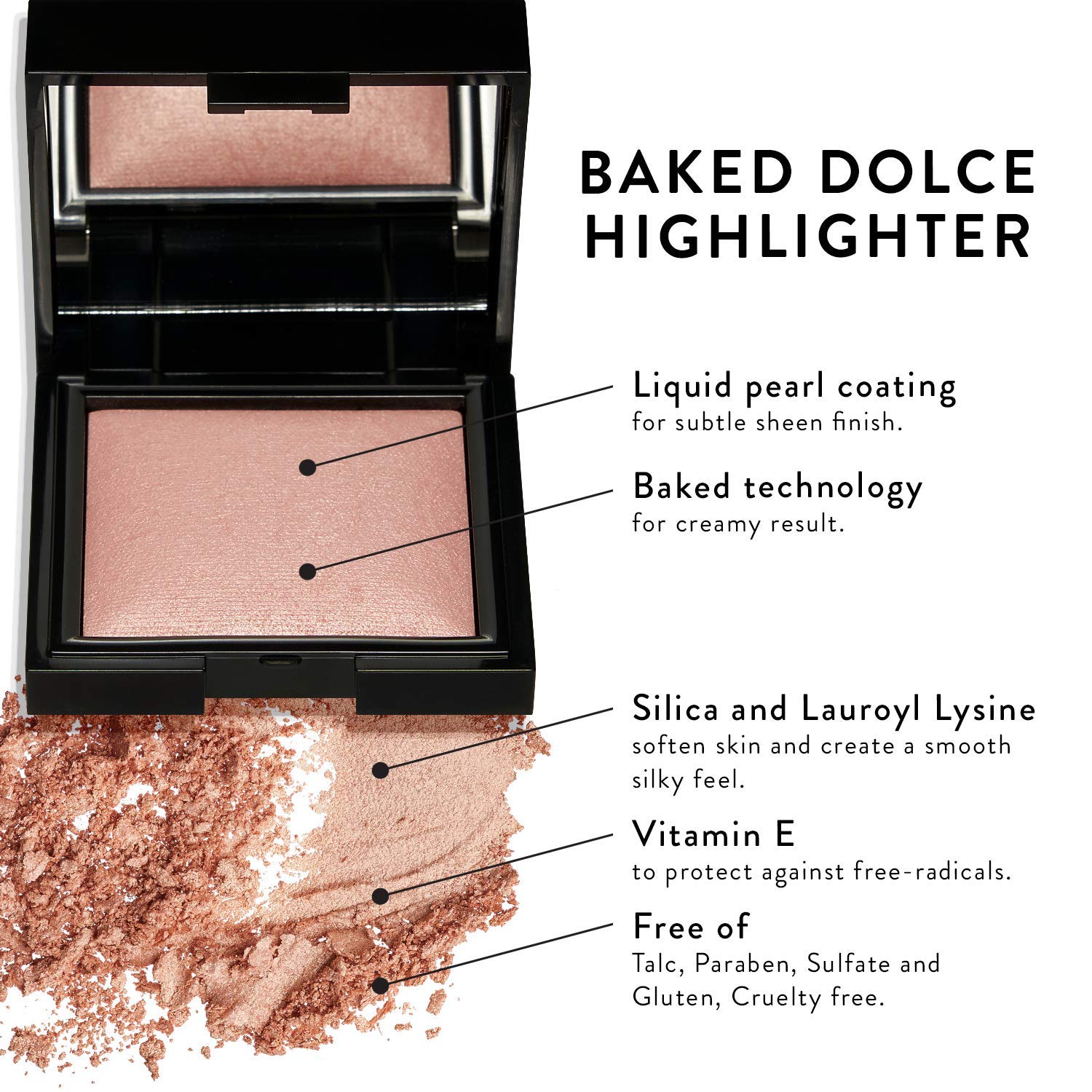 LAURA GELLER NEW YORK Dolce Highlighter Makeup Powder for Ethereal Luminous Glow, Prosecco