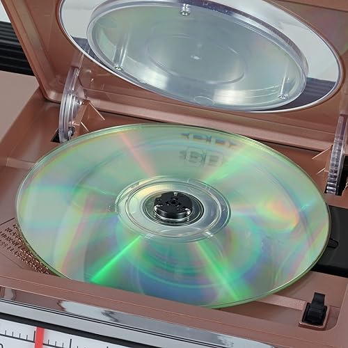 Miniatura 4 de Retro Studebaker Avanti Stereo Boombox con CD, radio estéreo FM, recepción y transmisión Bluetooth, espectáculo de luz LED y subwoofer de 15 W para