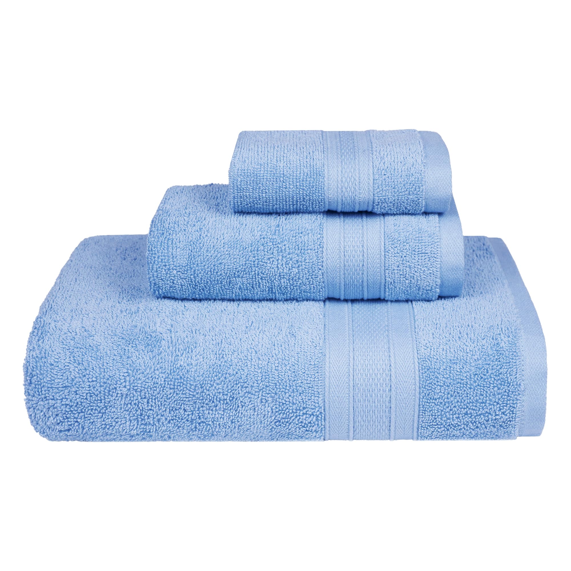 Trident Soft Comfort Air Rich Towels for Bath, 100% Cotton Towel, Super Soft, Highly Absorbent, 3 Pieces Towel Set, 500 GSM - Allure