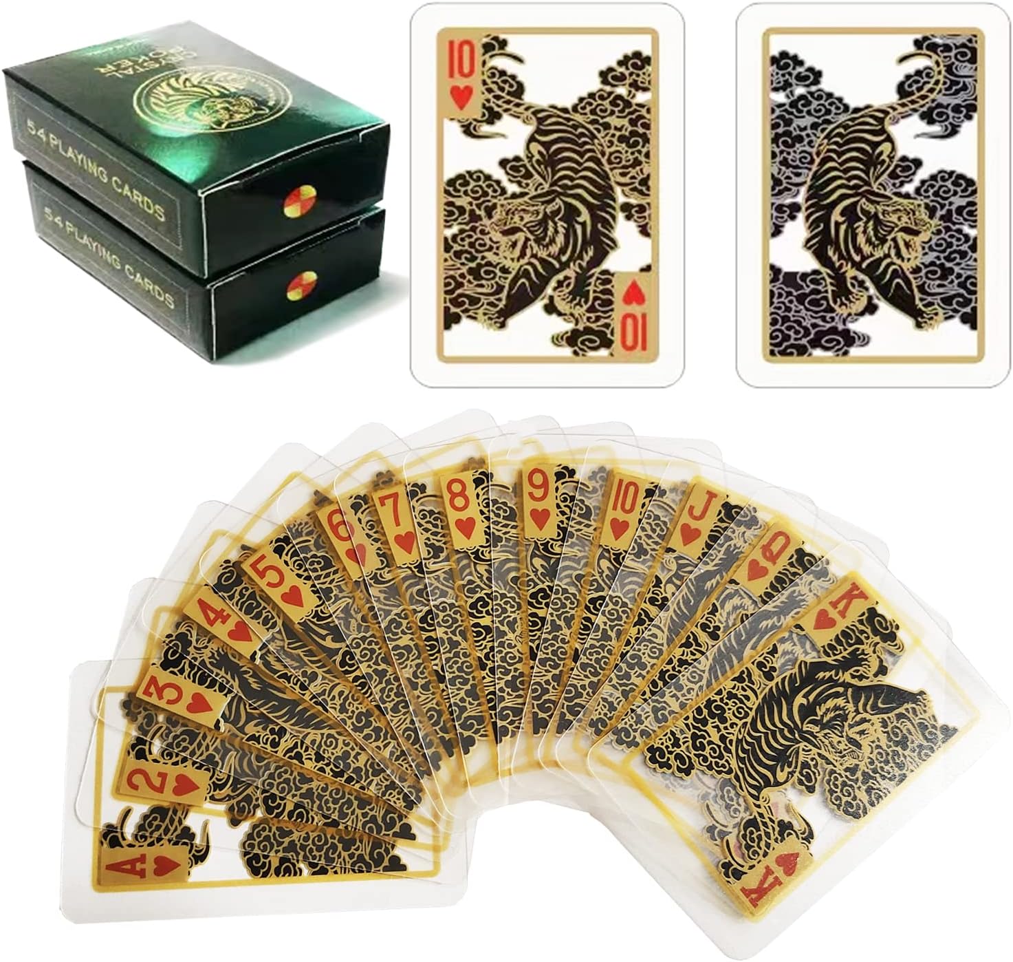 VOVCIG Mini Playing Cards, 2 Deck Miniature Card Set Waterproof Foil Poker Cards Game Poker Traveling Decks Cards for Teens Adults(Black)