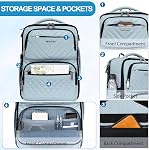 EMPSIGN Travel Backpack for Women, Large Carry On Backpack Airline Approved Personal Item Travel Bag