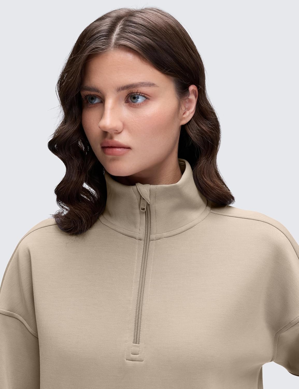 CRZ YOGA SoftAura Half Zip Sweatshirt for Women - Pullover Workout Casual Funnel Neck Sweat Shirts with Pocket - Image 3