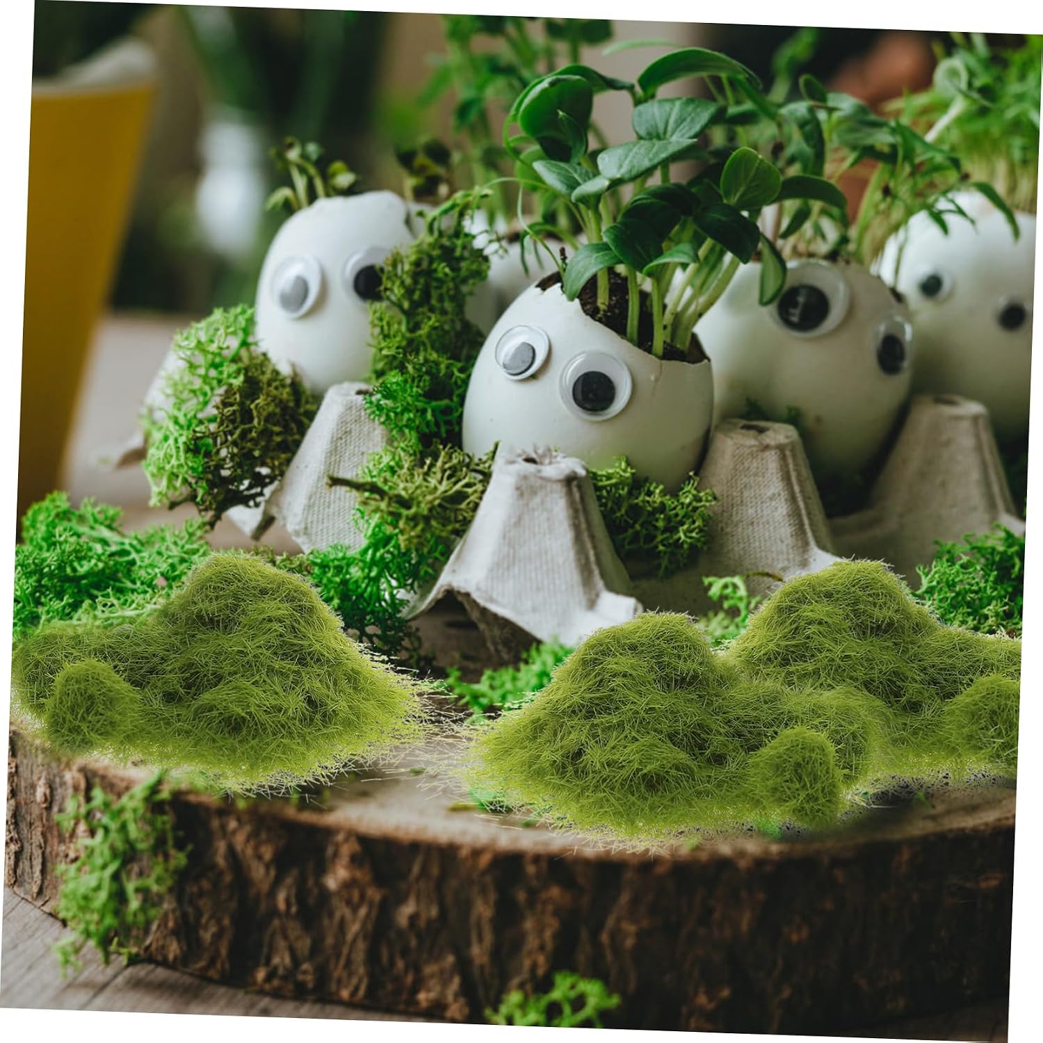 ULTECHNOVO Simulation Moss Powder 4 Bags Nylon for Modeling Landscape Decor