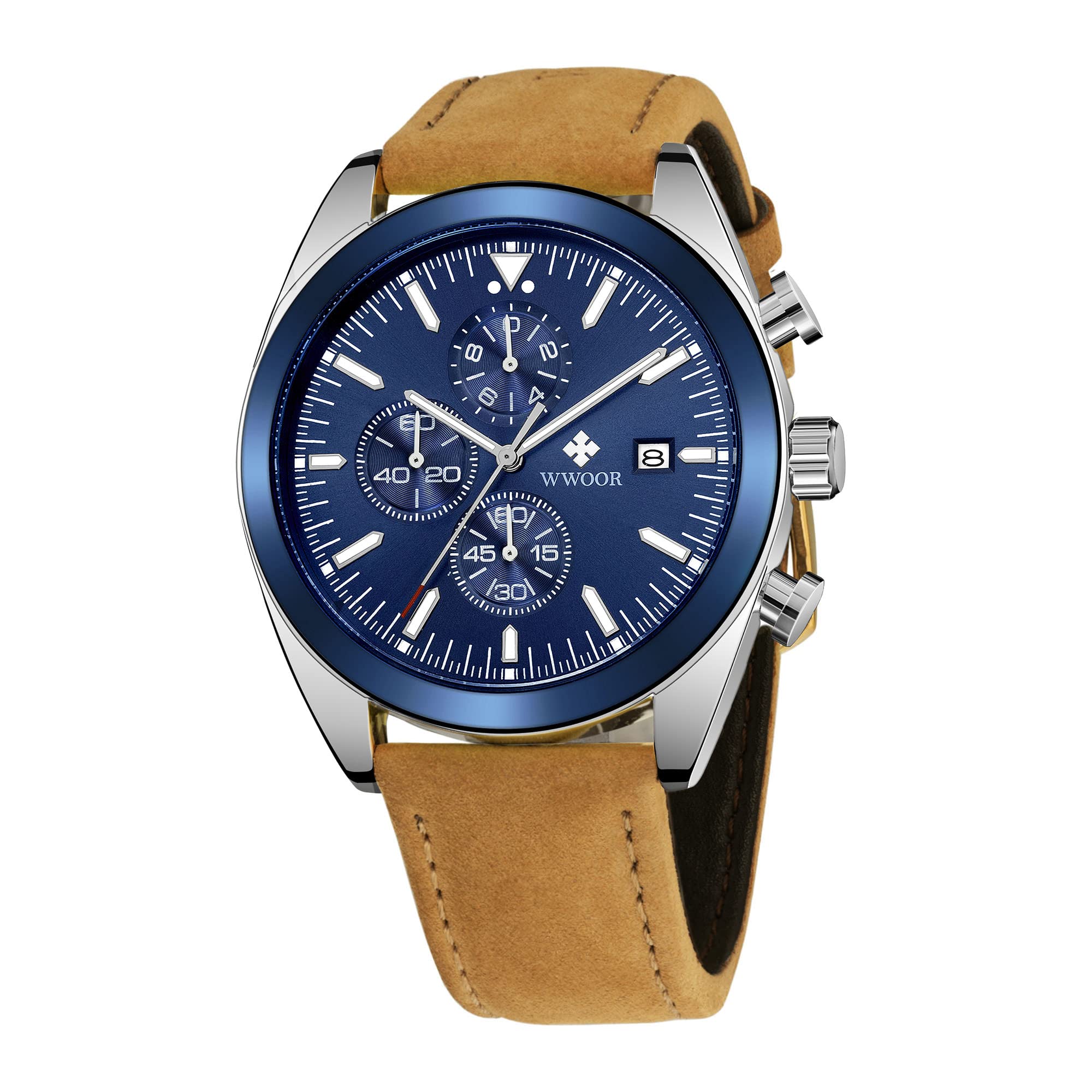 WWOOR Men’s Watch Analog Waterproof Chronograph Watches Men Fashion Minimalist Sport Classic Elegant Mens Wrist Watch, 38P-Blue, Analog Watch,Chronograph,Quartz Movement (B0BXGMB69C) Amazon Price History, Amazon Price Tracker
