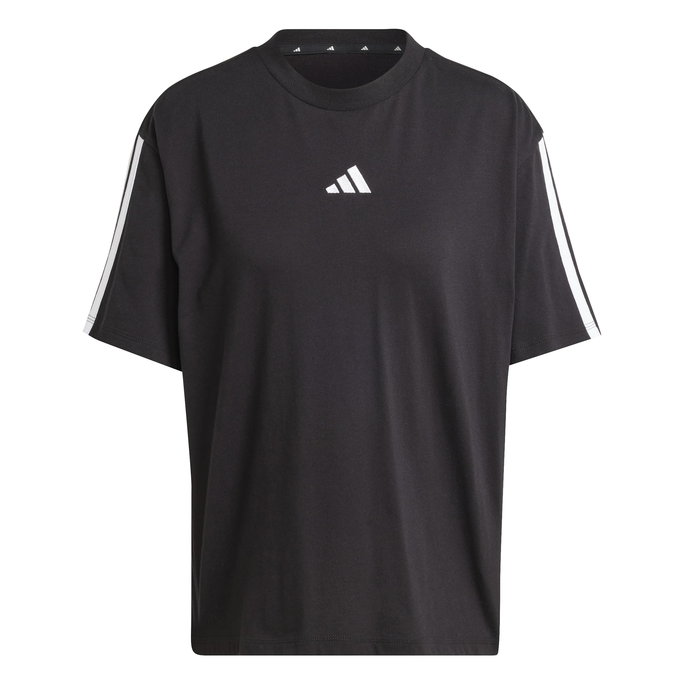 adidas Donna Essentials 3-​Stripes Boyfriend Shirt, Black/​White, XS