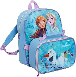 Disney Frozen Backpack and Lunch Bag Set Girls Childrens School Nursery Insulated Cooler Box