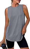 Women's Loose Fit Workout Tank Tops - Breathable Sleeveless High Neck Shirts for Yoga, Running, Tennis & Athletics