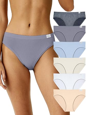 Womens Seamless Ribbed Panty - Ultra Soft Underwear - Near Invisible, Full Comfort