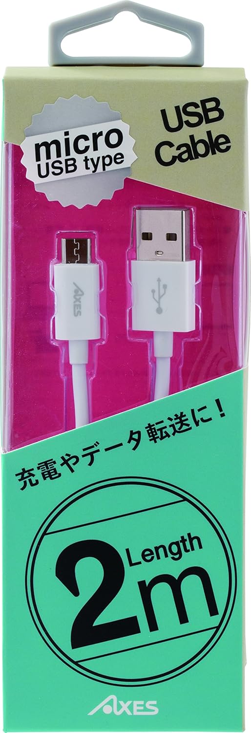 AMP-0072MWH Micro USB Cable for Smartphones 6.6 ft (2 m)