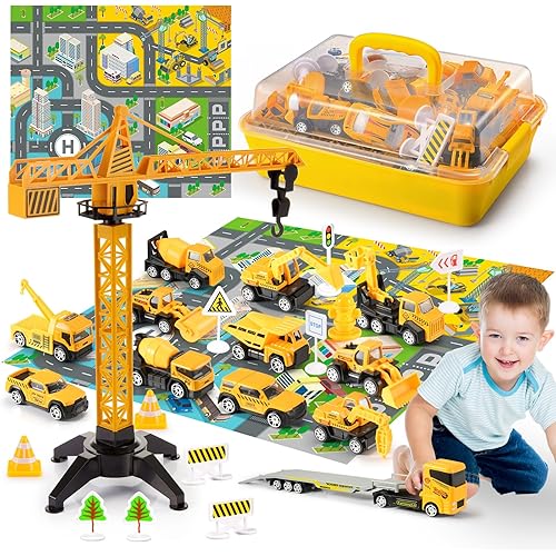 Toys for 3-8 Year Old Boys Girls, Alloy Cars Construction Toys, Alloy Construction Engineering Vehicle Toy Sets, Toys for Ages 3-8 Toys for Ages 2-4 Toys for Ages 5-7