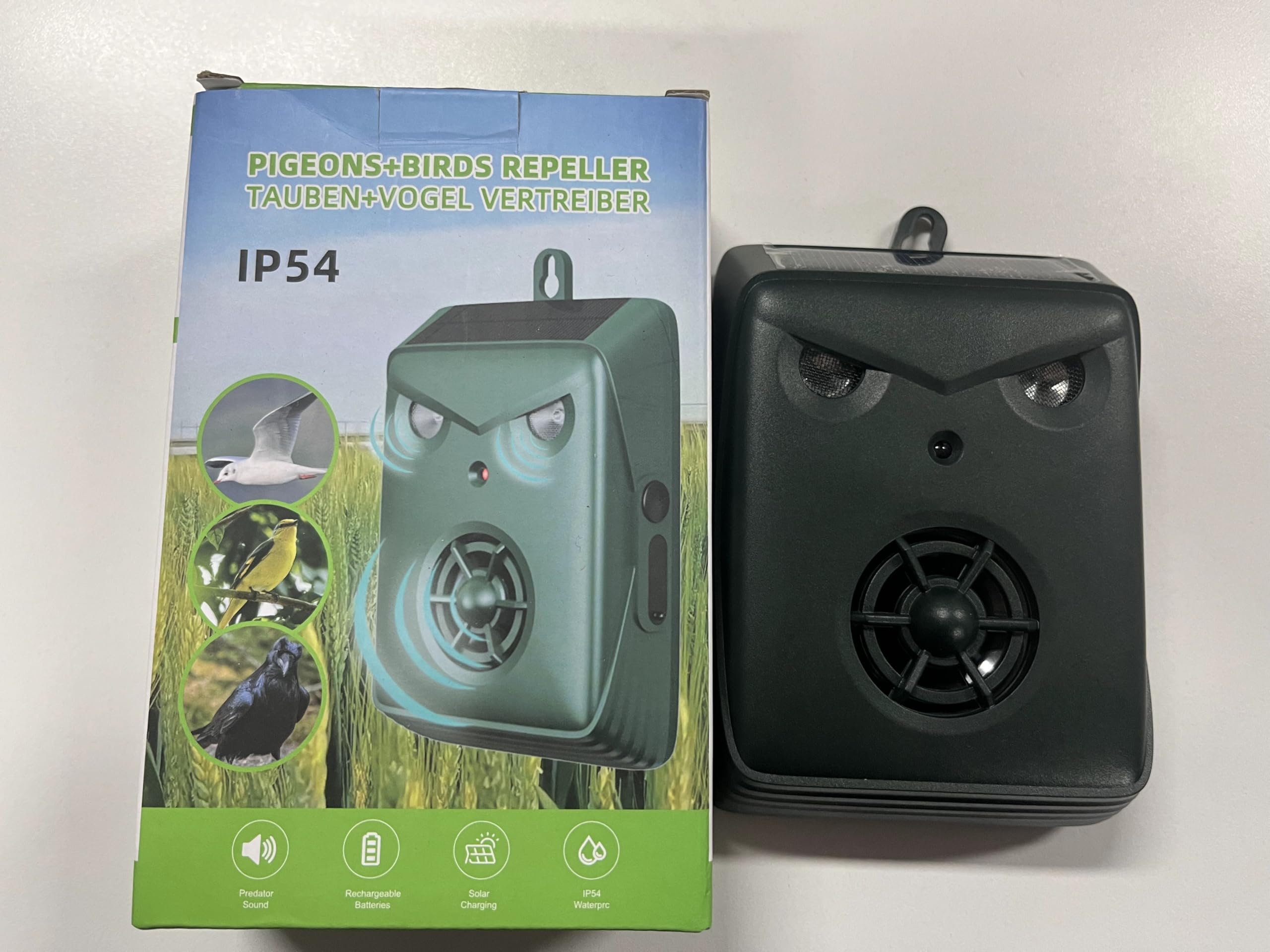2026 Dispositivi repellenti per uccelli ad ultrasuoni a energia solare, deterrenti per uccelli per esterni repellenti per piccioni esterni repellente per animali da esterno per tenere picchio piccione