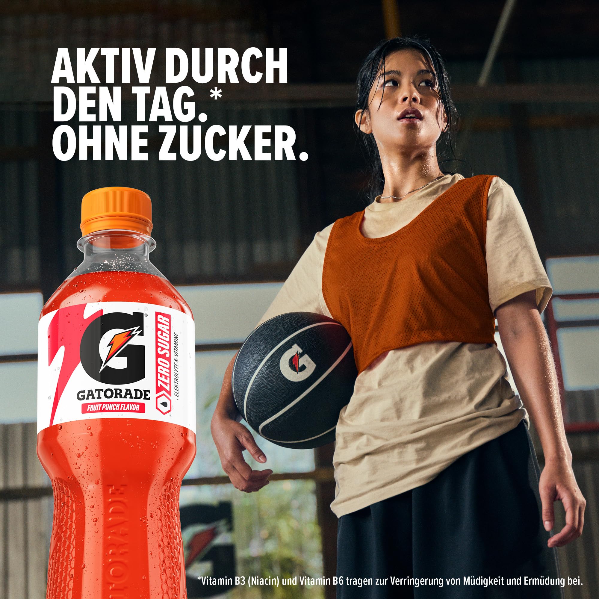 Gatorade Zero Fruit Punch Flavor, zuckerfreies Sportgetränk mit dem Geschmack nach tropischen Früchten, in sportlicher PET-Einwegflasche (12 x 0,5 L)