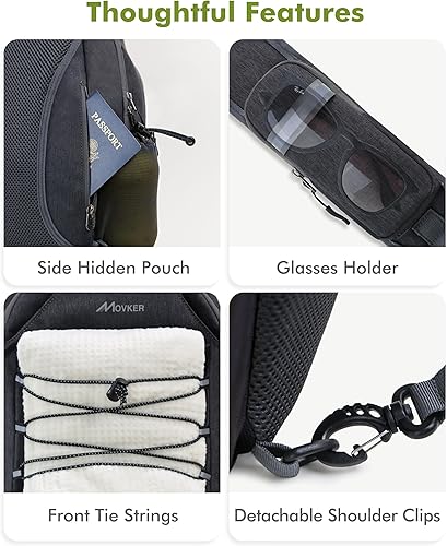 Miniatura 4 de Bolsa de pickleball para mujeres y hombres, mochila cruzada para tenis con correa de hombro ajustable, gancho para valla y cubierta de paletas,