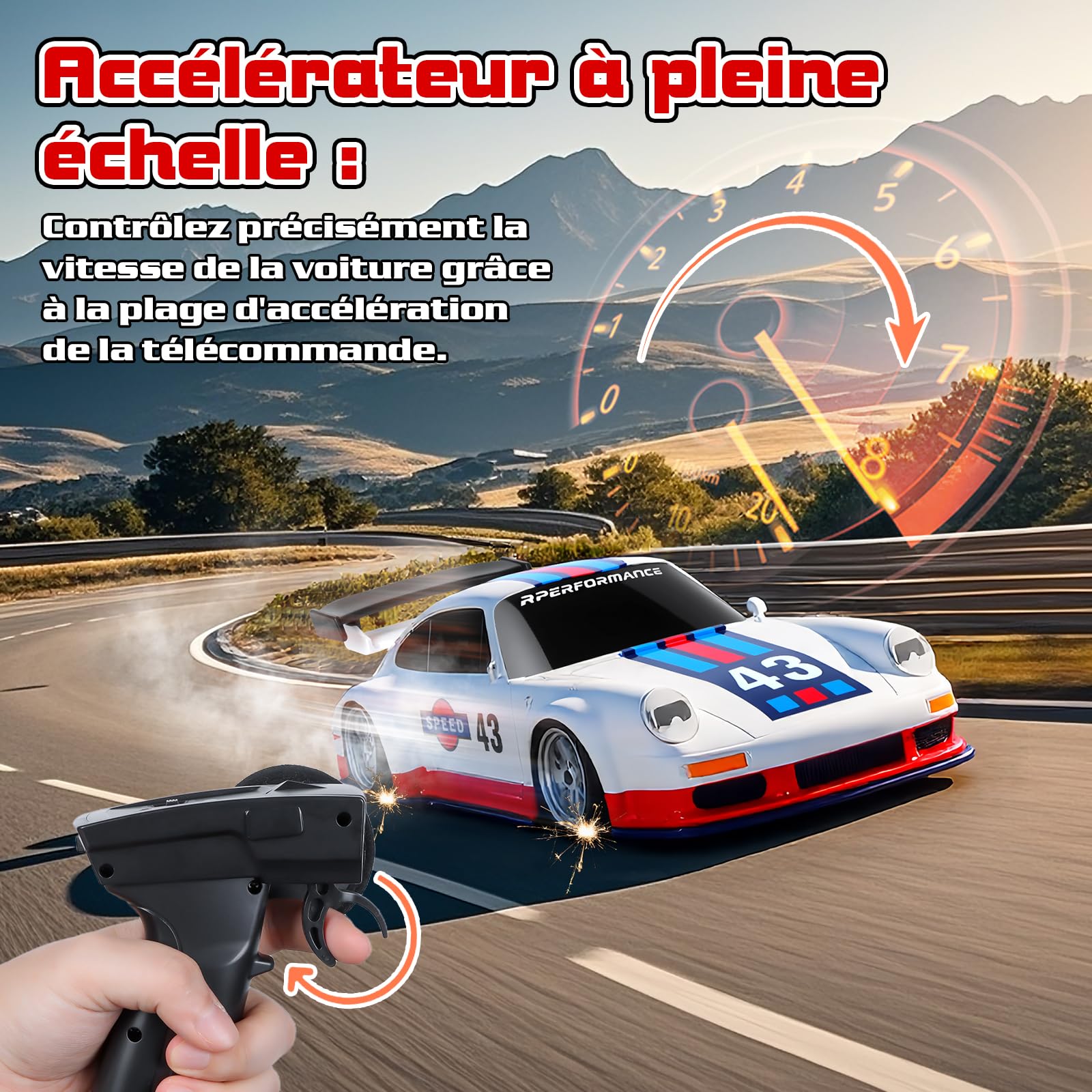 Joellfuner Voiture Télécommandée Drift Pro, 1:43 Mini RC Drift Car, 4WD Dérive Car, Mini Voiture Télécommandée avec Gyros, 15km/h, Cadeau de Jouet pour Les Enfants de Plus de 14 Ans (Gyroskop)