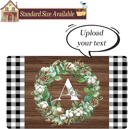 Miniatura 4 de Tapete de puerta de bienvenida personalizado para el hogar familiar, tapete de puerta personalizado para interiores y exteriores con tu nombre de