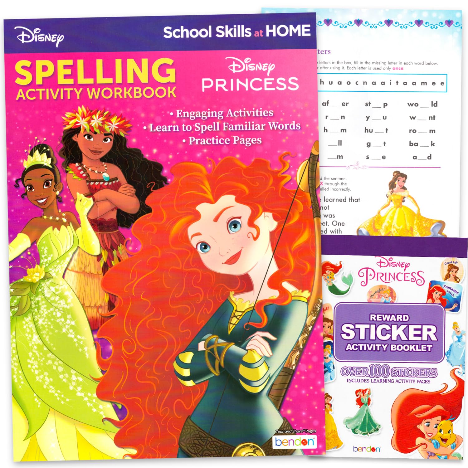 Amazon.com: Disney Princess 24 Page Spelling Workbook Set - Early