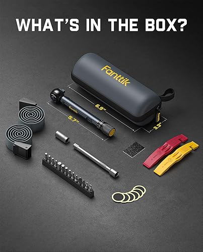 Miniatura 9 de Fanttik WB10 Nova - Juego de llaves dinamométricas para bicicleta de 14 pulgadas, 2-10 Nm1.47-7.37ft-lb, 14 bits de doble dirección, clic de doble