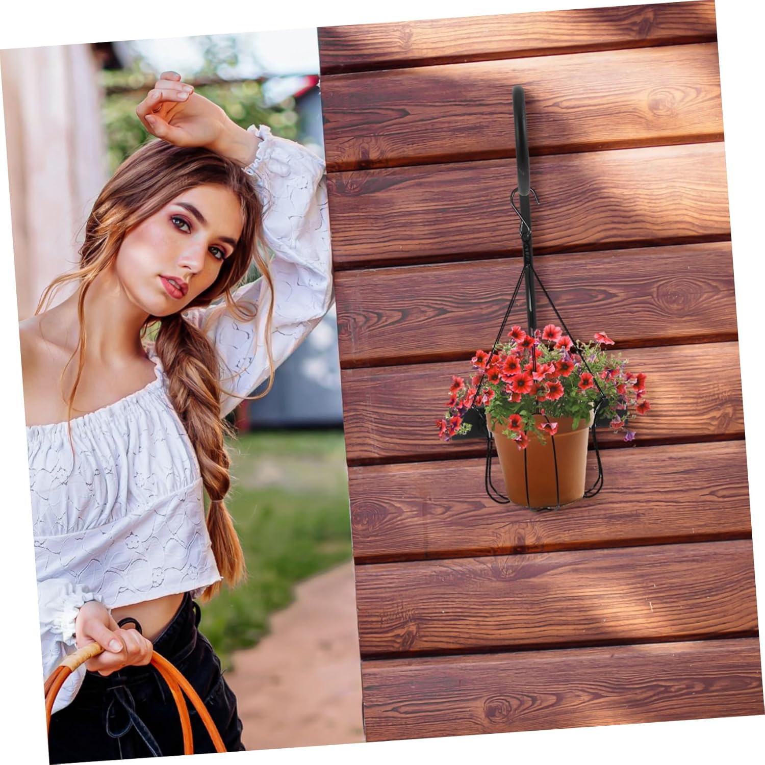 MERRYHAPY Hanging Flowerpot Bracket Durable Multi Functional Hook for Planters Wind Chimes Bird Feeders Lanterns Space Saving Balcony Garden Decoration