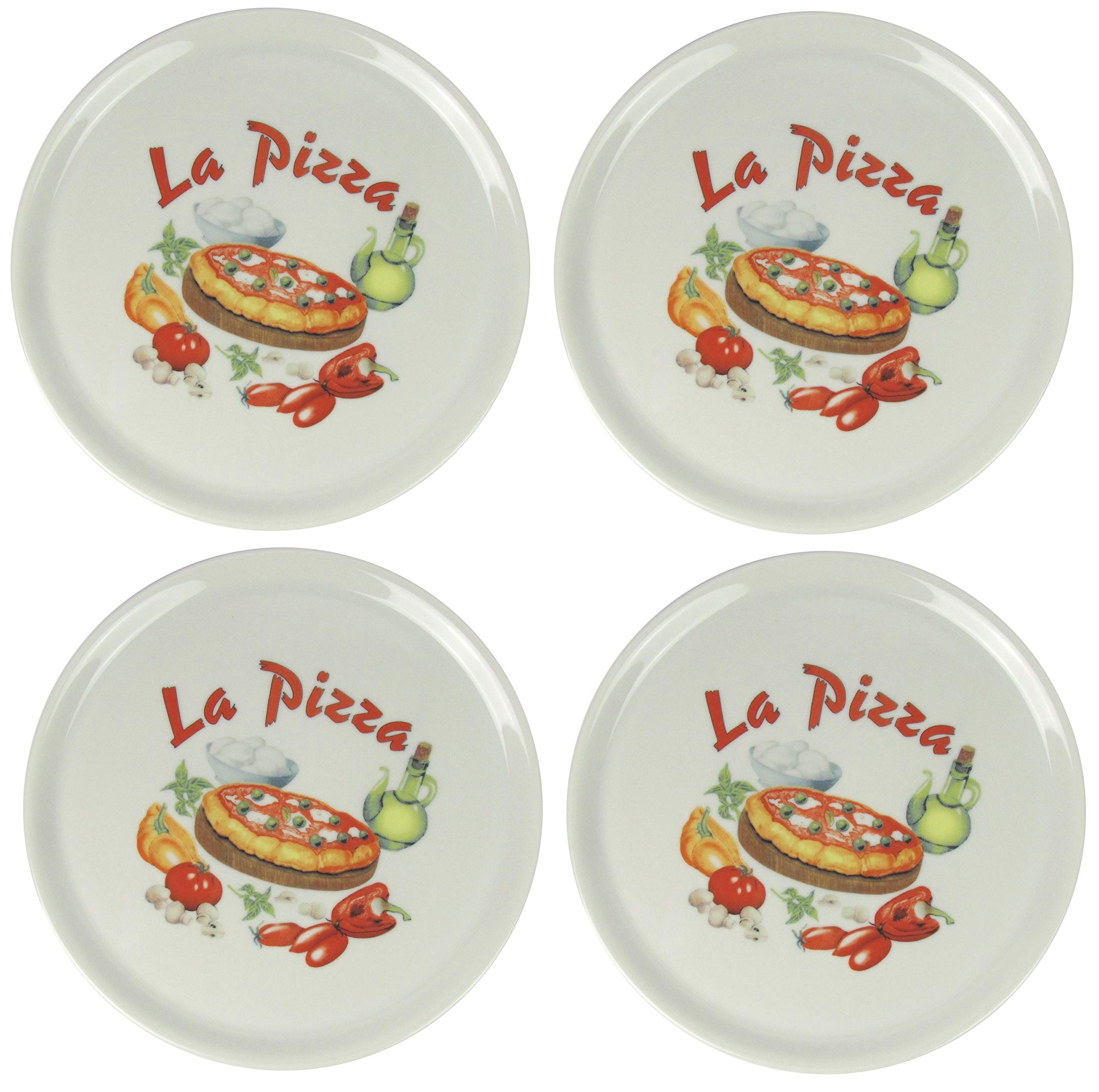 Saturnia Plato para pizza con decoración (4 unidades, 31 cm de diámetro)