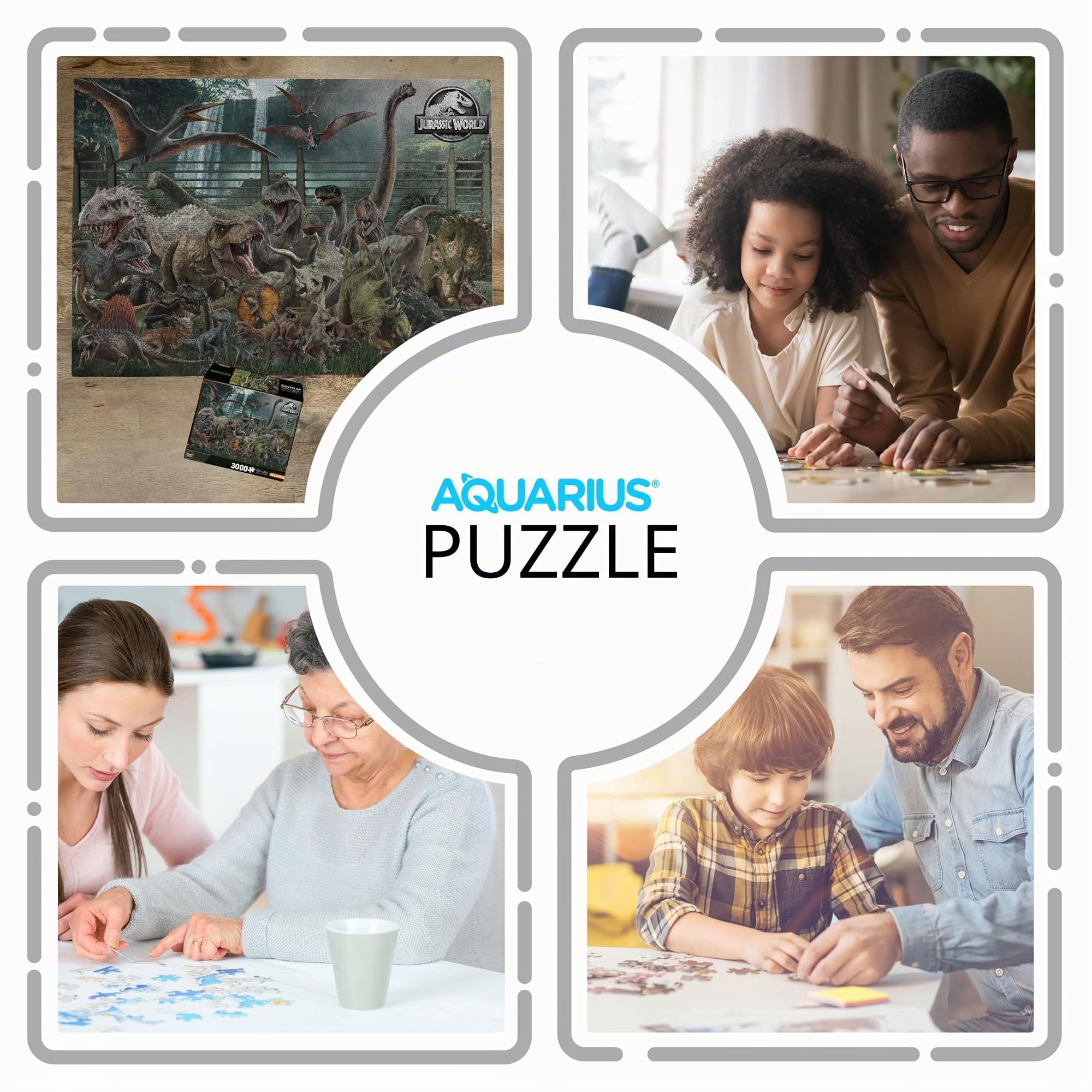 AQUARIUS Jurassic World - Puzzle da 3000 pezzi (puzzle da 3000 pezzi), senza riflessi, vestibilità precisa, con licenza ufficiale, prodotto e oggetti da collezione Jurassic World, 106 x 89 cm