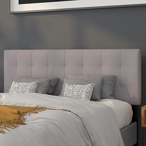 Miniatura 12 de EMMA + OLIVER Cabecero acolchado capitoné tamaño Queen en tela gris oscuro Gris-oscuro,Beige,Marrón oscuro,Gris,claro,Blanco,Negro