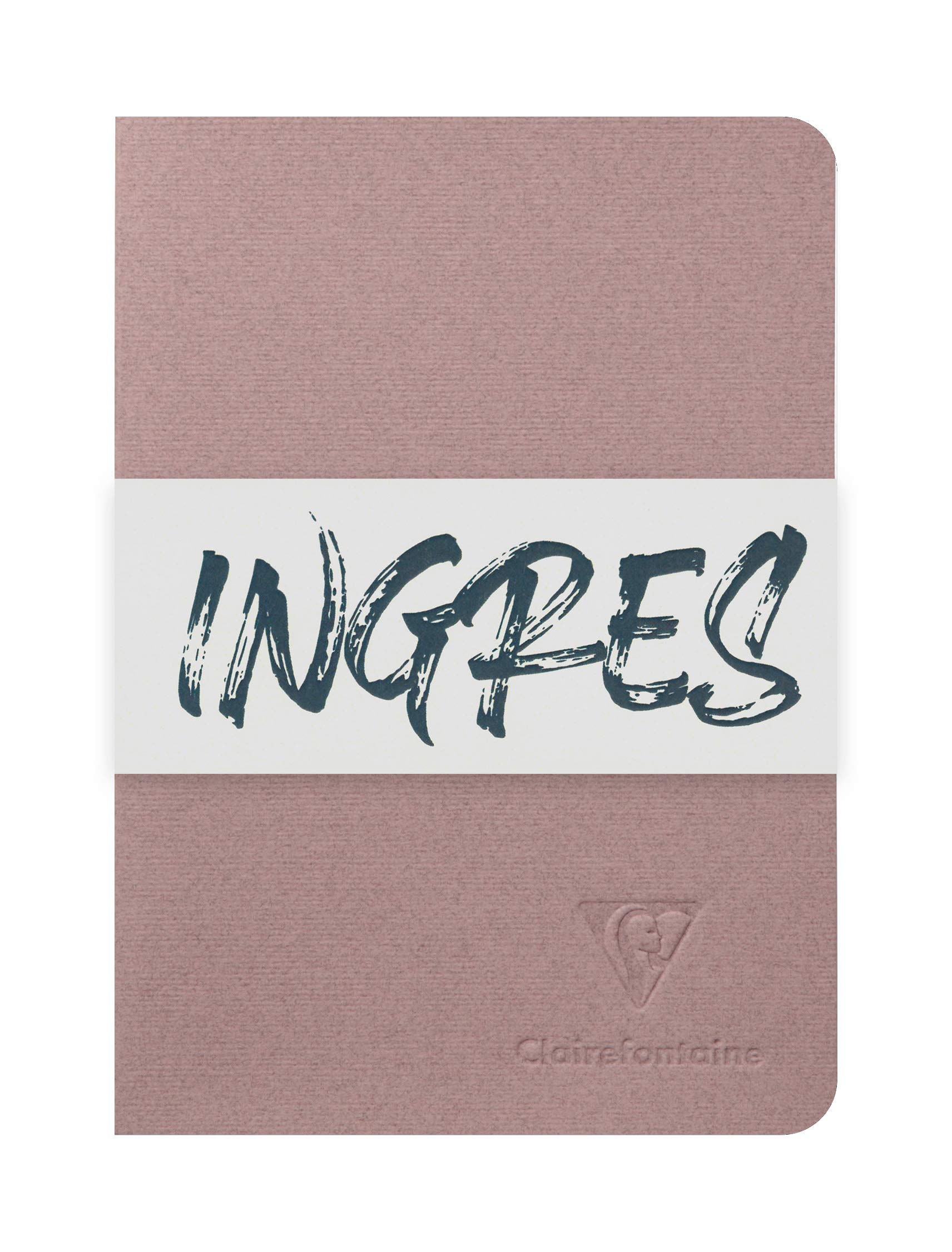 Clairefontaine 115658C - notes z Ingresem, szyty, przeszycia nitką, 96 stron, 10,5 x 14,8 cm, w linie, 90 g, okładka z papieru czerpanego, kolor losowy