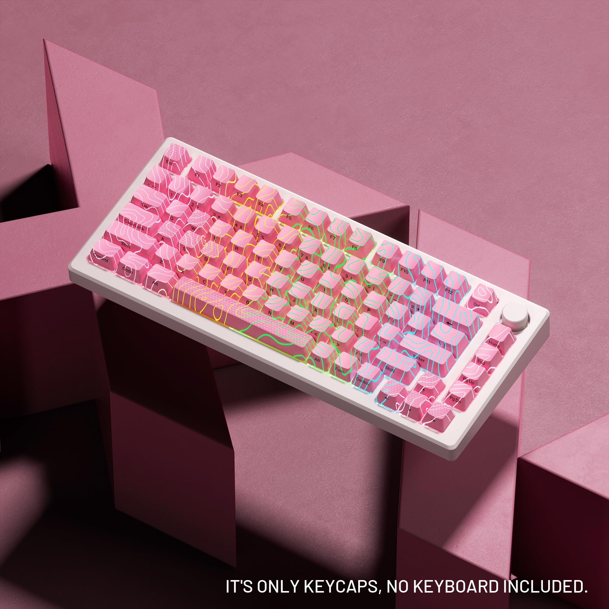 Amazon.com: XVX Pink Topographic Keycaps with IMD Tech, Shine