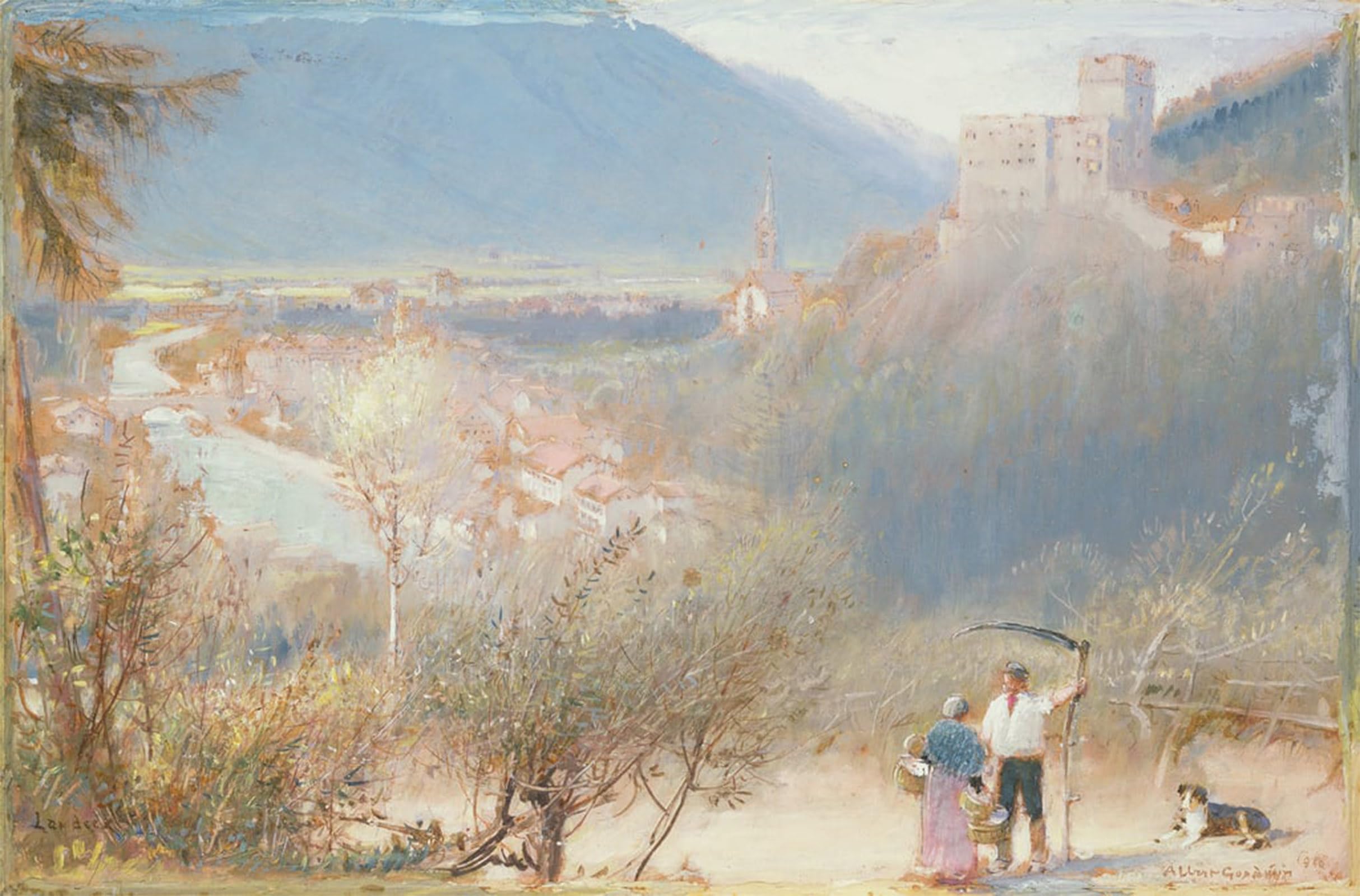 ARTXLXXBN Famous Art Print Poster Vintage Wall Art Lardeck by Albert Goodwin Canvas Art Poster for Home Decor 60x90cm