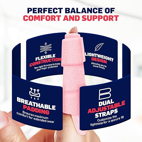 Miniatura 3 de Doctor Developed - Férula y manual para dedos  Dedo de gatillo, artritis, RSI  Se adapta a anillo, índice, meñique y medio  2 tamaños (rosa, SM)