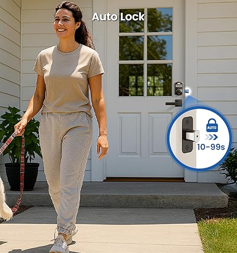 Miniatura 8 de Veise Cerradura de puerta de huellas dactilares, cerradura de puerta de entrada sin llave, cerrojo electrónico con llaves, cerraduras inteligentes