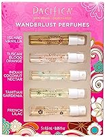 Vista 1 de Pacifica Beauty, Wanderlust - Juego de prueba de perfume en aerosol, vainilla isla, 5 aromas, juego de regalo de muestra de fragancia, aceites