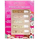 Pacifica Beauty, Wanderlust Spray Perfume Trial Set, Island Vanilla, 5 Scents, Fragrance Sampler Gift Set, Natural & Essential Oils, Clean, Vegan & Cruelty Free