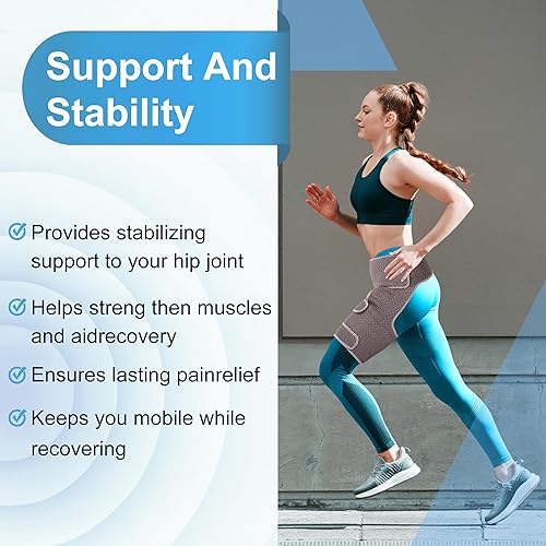 Miniatura 10 de Soporte de cadera para dispositivos de alivio del dolor de ciática, isquiotibiales ajustables, muslo, ingle, envoltura de compresión para el nervio
