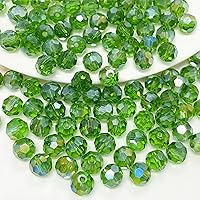 Vista 14 de 100 cuentas redondas de cristal de 0.315 pulgadas (0.315 in), espaciador facetado, cuentas de color AB para hacer joyas, manualidades, collares