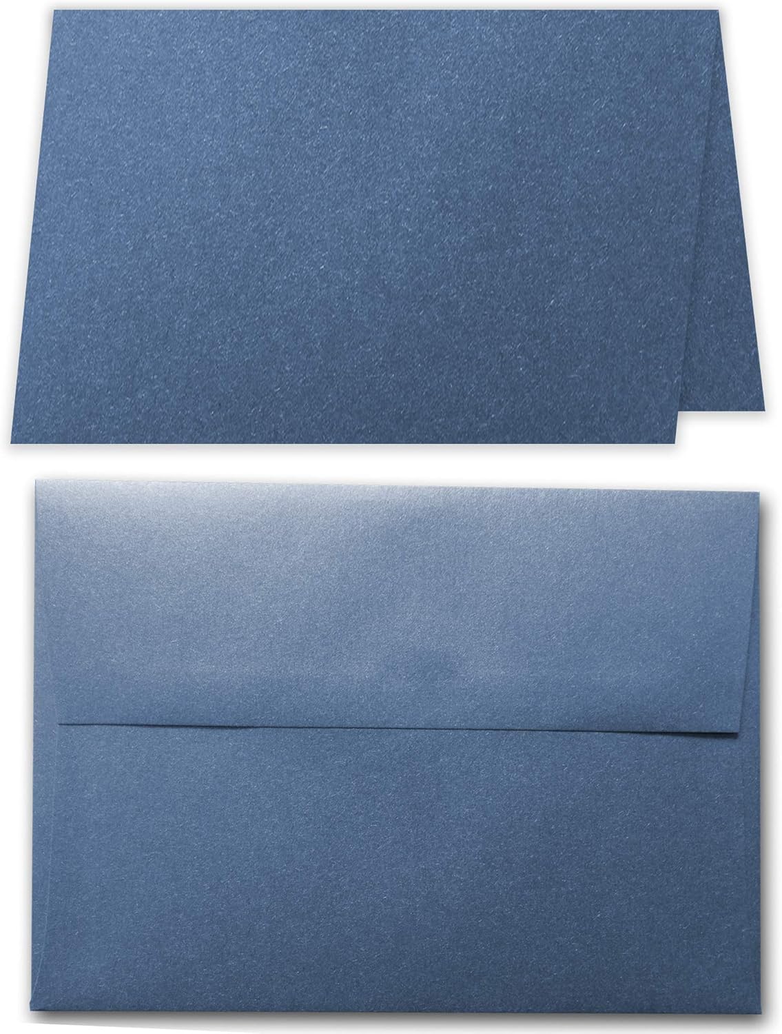 DISCOUNTCARDSTOCK.COM Premium Thick 5" x 7" Folded Shimmery Metallic Folded Blank Card & Envelope Sets - 25 Cards & Envelopes (Opal)