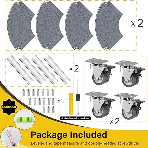 Vista 27 de Goovilla Soporte para plantas con ruedas resistente, 1 paquete ajustable de 15 a 22 plantas con ruedas giratorias bloqueables de 440 libras, soporte