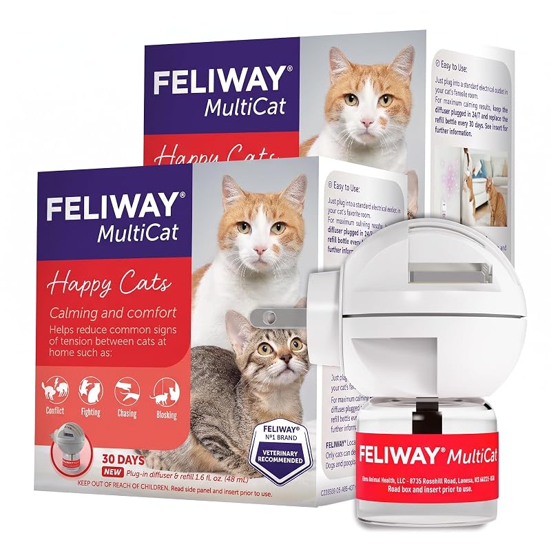 Difusor de feromônios para gatos FELIWAY MultiCat para uso doméstico, 48 mL, Pacote com 2