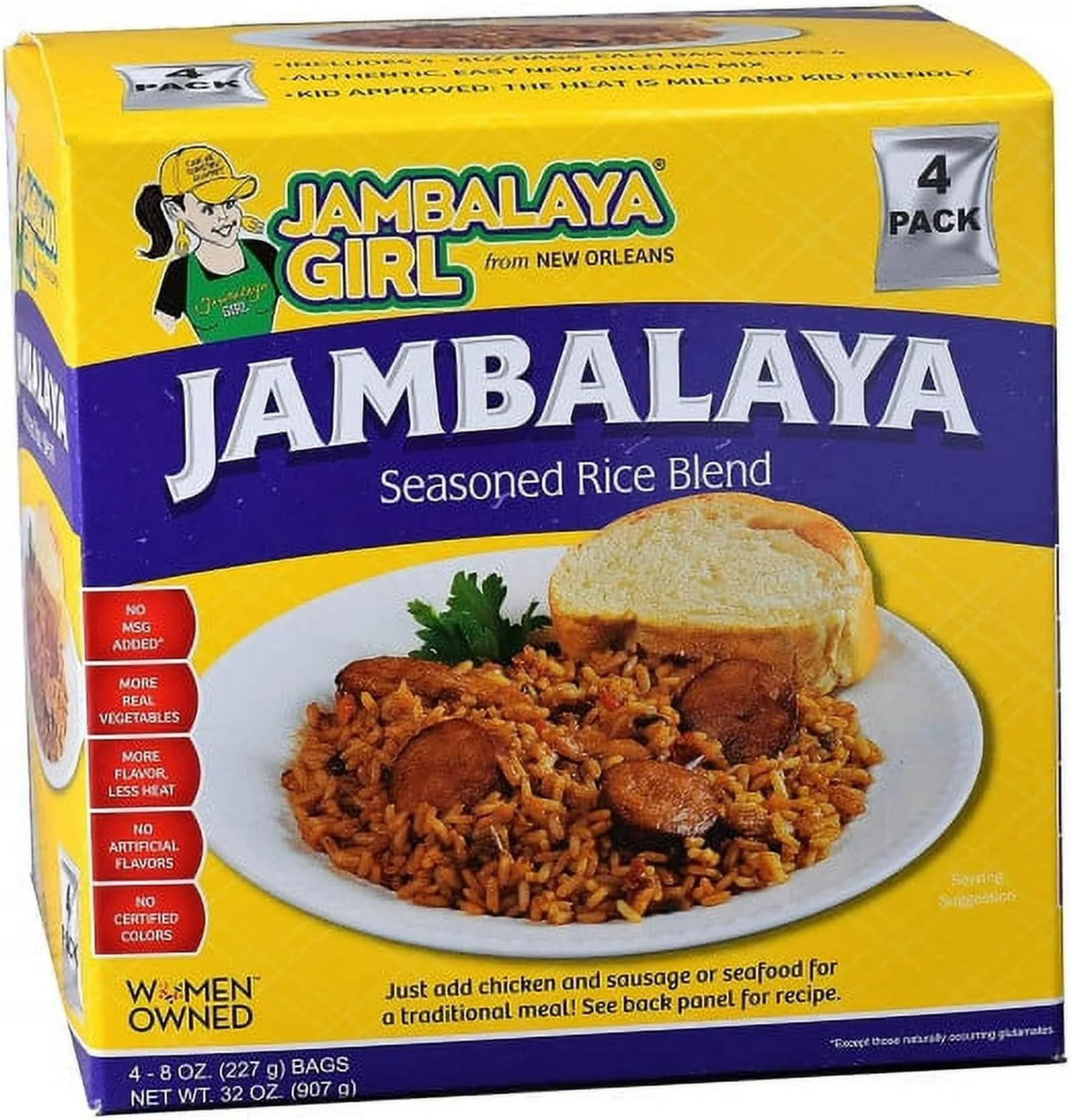 Jambalaya Girl Jambalaya Seasoned Rice Blend, 8 oz (4 pack)