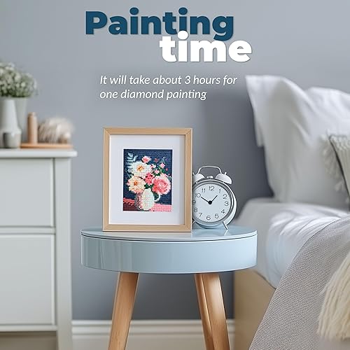 Miniatura 6 de LuwoArte Paquete de 6 kits de pintura de diamantes para adultos, kits de arte de diamantes con temática de flores, arte de gemas de pintura para