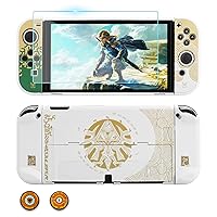 Vista 1 de GLDRAM Theme for Zelda Protective Case Compatible with Nintendo Switch OLED, Anti-Scratch Accessories Bundle for Tears of the Kingdom with Dockable