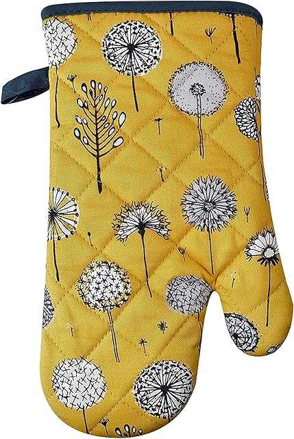 Single Oven Gloves Gauntlet Cooking Pot Holder Heat Resistant Mitt Mittens Kitchen BBQ Cooking Grilling, Cooking, Baking, Novelty Funny Birthday Christmas New home Ideas Gift (DL-Oven Mitt)