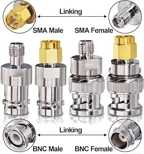 Miniatura 15 de onelinkmore Kits de adaptadores SMA a BNC para SDR, radios portátiles, escáner, walkie talkie, adaptador coaxial, 4 piezas 4 pzas