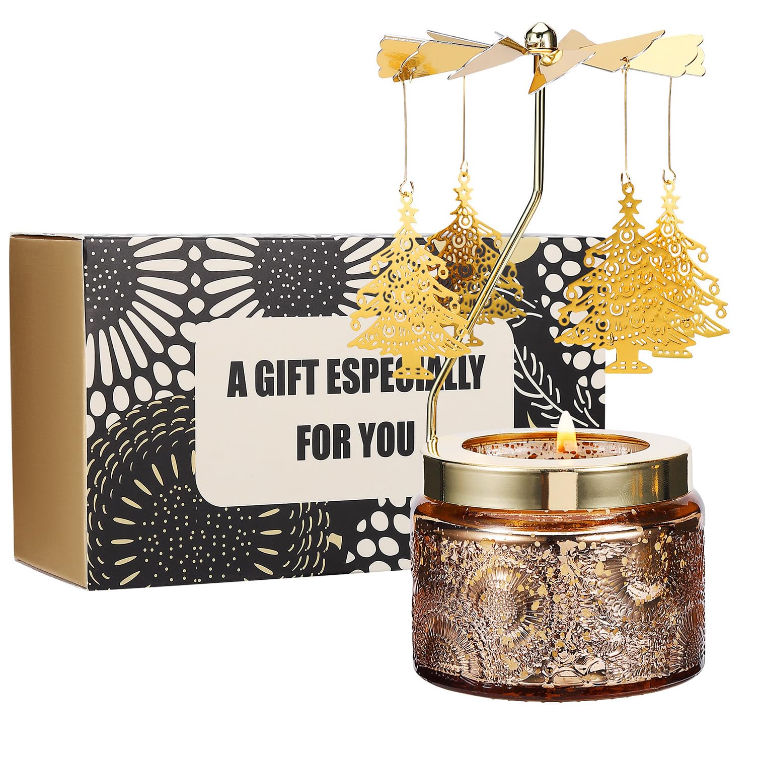 Vela aromática giratoria para árbol de Navidad, regalos para mujeres