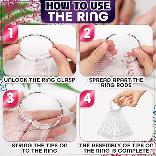 Miniatura 5 de 100 unidades de barras de uñas para uñas acrílicas, puntas de exhibición de uñas de gel, puntas de esmalte de uñas, puntas de uñas de plástico,