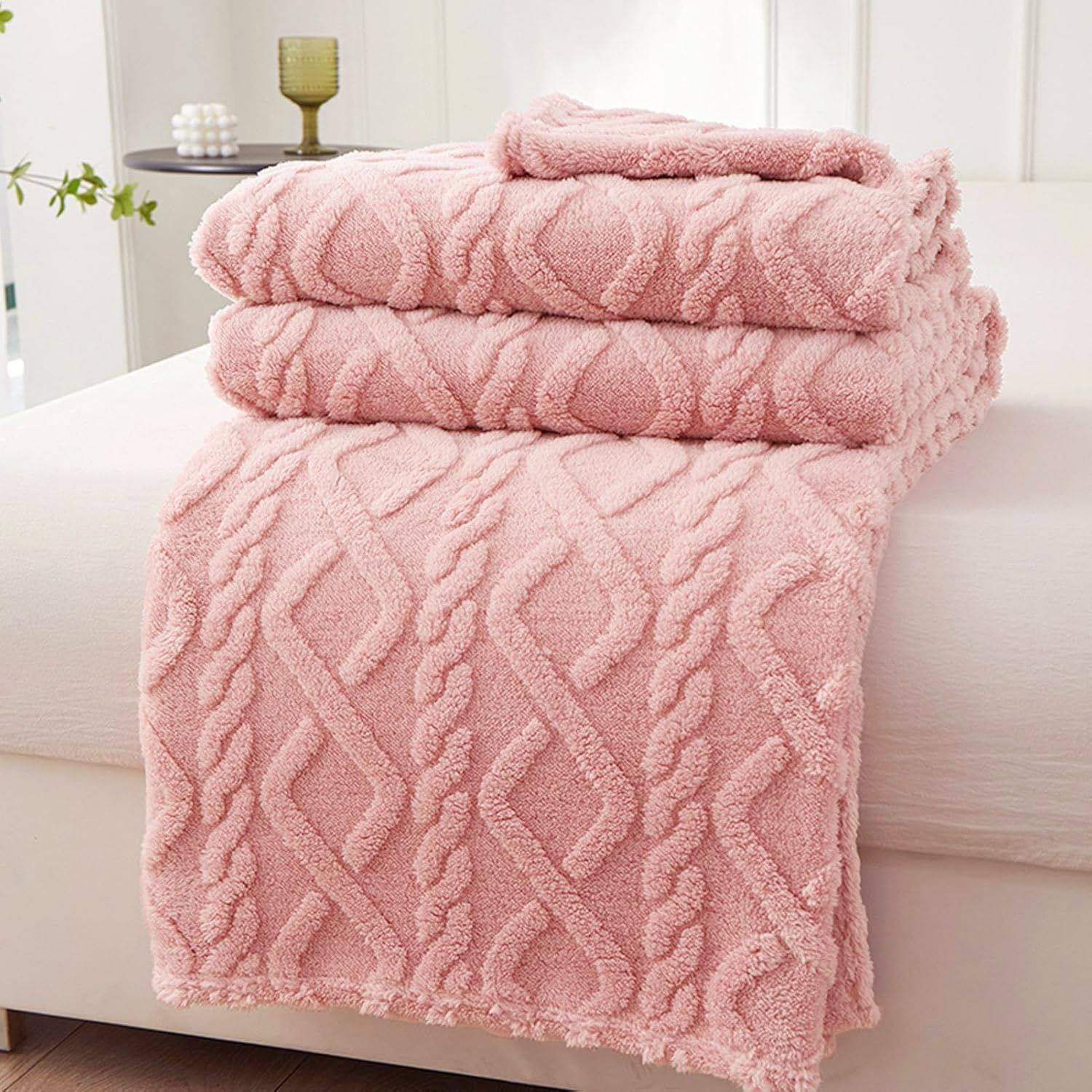 SANMARINO Luxury Coral Flannel Blanket for Single Bed – Ultra-Soft & Plush, 400 GSM, Premium AC Comforter for All Season 152x228 cm, Pink-image-48