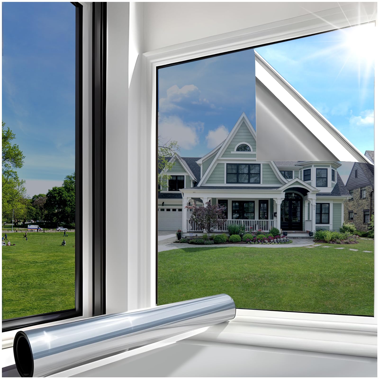 Lifetree Fensterfolie Blickdicht: Milchglasfolie Selbstklebend Fenster Sichtschutzfolie Blickdicht Anti-UV Statische Privatsphäre Haftend Glasfolie ohne Kleber Matt für Zuhause Büro 90 x 200cm