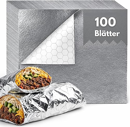 Heavy Duty Aluminium Folienblätter 100er Pack Extra Starke Isolierte Foil Wrappi